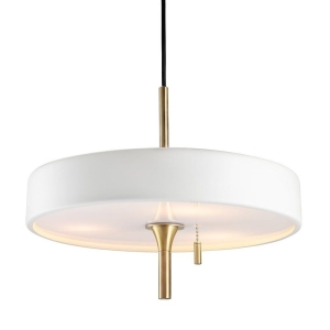 Lampa wisząca biały klosz mosiężny stelaż czarny kabel z włącznikiem sznurkowym Step Into Design MP8872 white Artdeco 3xE14 35cm x 233cm