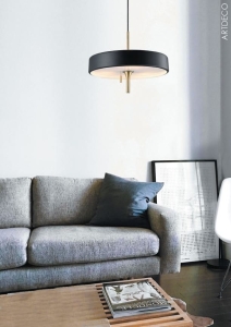Lampa wisząca czarny klosz mosiężny stelaż czarny kabel z włącznikiem sznurkowym Step Into Design MP8872 black Artdeco 3xE14 35cm x 233cm