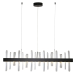 Czarna podłużna lampa wisząca z kryształami Step Into Design MP0099 black Arctic LED 52W 3000K 100cm x 233cm