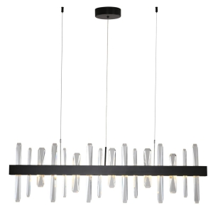 Czarna podłużna lampa wisząca z kryształami Step Into Design MP0099 black Arctic LED 52W 3000K 100cm x 233cm
