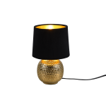 Lampa nocna kulista ceramiczna podstawa złoto czarna z abażurem do sypialni salonu RL R50821002 Sophia E14