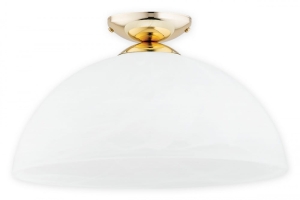 Półplafon z białym szklanym kloszem i złotym spodem Lemir O3134 P1 ZL Freja E27 34cm