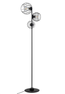 Czarna prosta lampa podłogowa druciane klosze Sigma 32375 Madam 3xE27 163cm