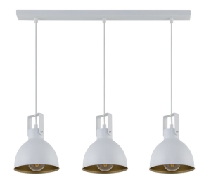 Biało złota lampa wisząca listwa z kloszami Sigma 32263 Mars 3xE27 60cm