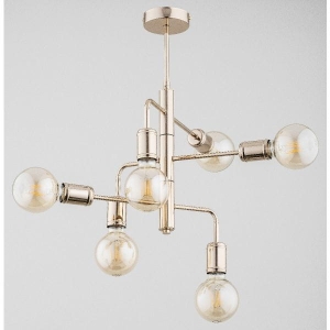 Industrialna techniczna złota lampa sufitowa bez kloszy Vectus Alfa 63035 6xE27 57cm x 38cm