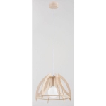 Pojedyncza lampa wisząca do jadalni z dekoracyjnym kloszem ze sklejki jasne drewno Haga Alfa 60902 E27 90cm x 30cm x 30cm
