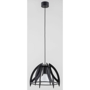 Pojedyncza lampa wisząca do jadalni z dekoracyjnym kloszem ze sklejki Haga Alfa 60903 E27 90cm x 30cm x 30cm