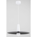 Biała lampa wisząca kapelusz metalowy nowoczesny pojedynczy zwis Tores Alfa 60883 E27 89cm x 54cm