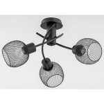 Nowoczesna lampa sufitowa czarna metalowe klosze druciane koszyki zawinięte ramiona Watsa Black Alfa 25793 3xE27 27cm x 50cm