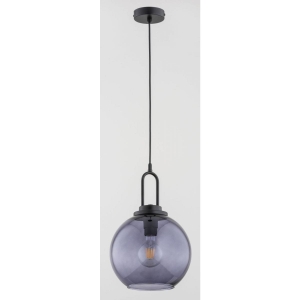 Lampa pojedyncza wisząca do jadalni loft czarna z grafitowym kloszem kulą Septum Black Alfa 60904 E27 87cm x 25cm