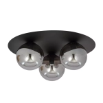 Lampa sufitowa czarna okrągła podstawa trzy kula szklane połysk Emibig 1128/3 Czarny Solar 3 Black/Grafit 3xE14 43cm