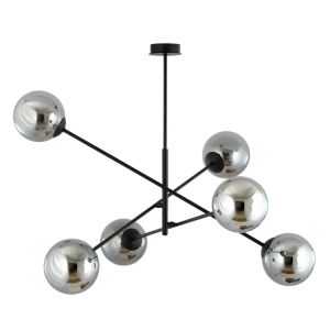 Lampa sufitowa z ruchomymi czarnymi ramionami i grafitowymi kloszami Emibig 1167/6 Linear 6 Black/Grafit