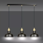 Lampa wisząca trzy nowoczesne abażury na listwie Emibig 1042/3 Czarny Ibor 3 Black 3xE27