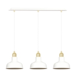 Lampa wisząca trzy nowoczesne abażury na listwie Emibig 1043/3 Biały Ibor 3 White 3xE27