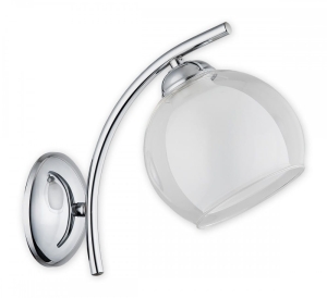 Lampa ścienna Kinkiet Lemir O2230 K1 CH Altea E27 25cm x 15cm podwójny klosz chrom