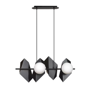 Lamp wisząca czarna cztery kule z geometryczną osłoną Emibig 636/4 Czarny Drifton 4 Black 4xGU10 40cm 