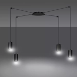 Lamp wisząca typu spider czarna cztery tubki na długich przewodach Emibig 524/4 Czarny Traker 4 Bl/Black 4xGU10 