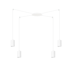 Lamp wisząca typu spider biała cztery tubki na długich przewodach Emibig 525/4 Biały Traker 4 Wh/White 4xGU10