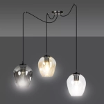 Lampa wisząca nowoczesna typu spider trzy szklane klosze Emibig 759/3 Czarny Level 3 Bl Mix 3xE27