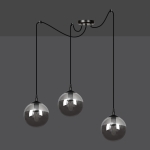 Lampa wisząca typu spider trzy kule szklane Emibig 937/3 Czarny Gigi 3 Bl Grafit 3xE14
