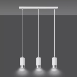 Lampa wisząca trzy małe tubki w rzędzie Emibig 814/3 Biały/Chrom Fumiko 3 Wh/Chrome 3xGU10 45cm