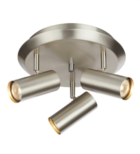 Lampa sufitowa plafon punktowy 3 reflektory regulowane w kolorze stali MarkSlojd 107350 Barcelona 3xGU10 31cm