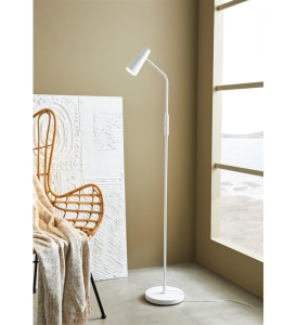 Lampa podłogowa biała w stylu skandynawskim regulowany klosz w kształcie stożka MarkSlojd 108205 Crest 145cm