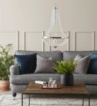 Lampa wisząca z kryształkami do salonu srebrny długi łańcuch MarkSlojd 107550 Gränsö 2xG9 160cm x 30cm