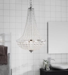 Lampa wisząca szklana z kryształkami do małych pomieszczeń długi chromowany łańcuch MarkSlojd 107551 Gränsö 3xG9 180cm x 40cm