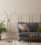 Lampa podłogowa dwuramienna z włącznikiem podwójnym barwa światła ciepła biała MarkSlojd 105583 Hudson 135cm