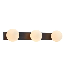 Lampa ścienna kinkiet czarny w stylu skandynawskim białe klosze szklane kule MarkSlojd 107205 Mini 3xG9 50cm