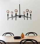 Lampa wisząca na długim przewodzie w kształcie korony styl skandynawski lampa typu świecznik MarkSlojd 108209 6xE14 193cm x 70cm