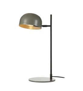 Lampa nocna biurkowa w stylu loft szary metalowy klosz i płaska okrągła podstawa MarkSlojd 108292 48,5cm