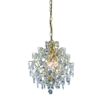 Lampa wisząca w stylu glamour złota nowoczesna z szklanymi transparentnymi kryształkami MarkSlojd 100524 Rosendal 3xE14 40cm