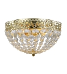 Lampa sufitowa plafoniera złota z kryształkami do małych pomieszczeń MarkSlojd 106063 Saxholm 2xE14 27cm