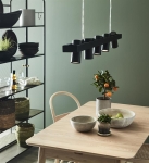 Wąska lampa wisząca nad stół prostokątna czarna z reflektorami MarkSlojd 107784 Torino 5xGU10 102cm