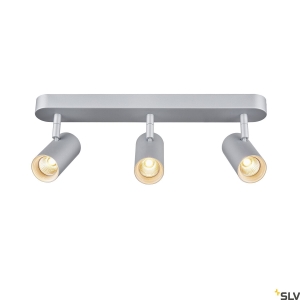 Srebrna potrójna lampa sufitowa punktowa SLV 1002978 Noblo LED 24W 2700K 36stopni ściemnialna fazowo