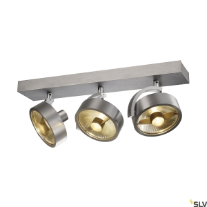 Lampa sufitowa z trzema reflektorami w szczotkowanym aluminium SLV 147326 Kalu 3xES111 45cm