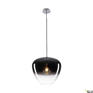 Chromowana lampa wisząca z dymnym szklanym kloszem SLV 1003444 Enola E27 40cm