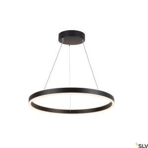 Lampa wisząca czarna obręcz ledowa świecąca góra dół SLV 1004759 One LED 24W 2700K/3000K CRI90 60cm ściemnialna fazowo