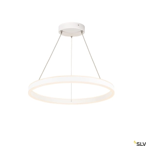 Lampa wisząca biała obręcz ledowa świecąca góra dół SLV 1004760 One LED 24W 2700K/3000K CRI90 60cm ściemnialna fazowo