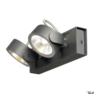 Czarna lampa punktowa z dwoma reflektorami SLV 1000129 Kalu LED 31W 3000K 60stopni ściemnialna fazowo