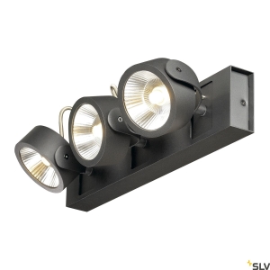 Czarne reflektory sufitowe SLV 1000131 Kalu LED 47W 3000K 60stopni ściemnianie fazowe