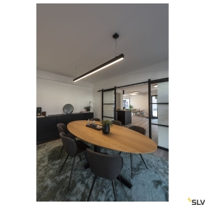 Czarna podłużna lampa wisząca listwa ledowa SLV 1001406 Glenos 85W 3000K 205cm Ściemnialna 1-10V