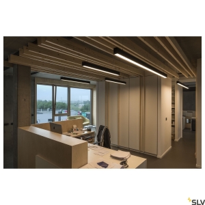 Czarna podłużna lampa wisząca listwa ledowa SLV 1001409 Glenos 85W 4000K 205cm Ściemnialna 1-10V