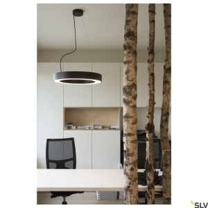 Czarna lampa wisząca gruba obręcz ledowa SLV 133840 Medo LED 33W 3000K 60cm ściemnialna
