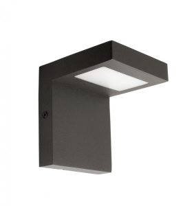 Popielata zewnętrzna lampa ścienna kinkiet elewacyjny SU-MA KR-K100 Karo LED 10W 4000K IP54