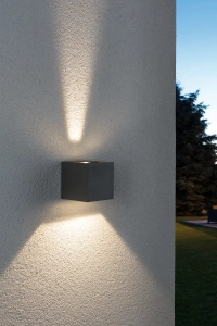 Oprawa elewacyjna CYBO LED 2x3W 2700K 355lm IP65 80x80mm 230V szary /aluminium Paulmann PL18000