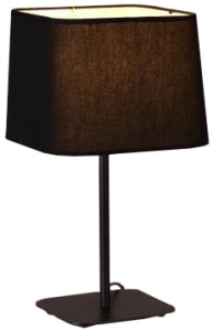 Czarna lampa stołowa nocna z sześciennym abażurem Light Prestige LP-332/1T BK Marbella E27 46cm x 26cm