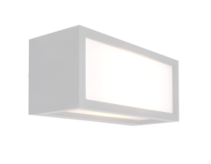 Lampa ścienna ogrodowa na elewację kinkiet box podłużny prostokąt biały Mantra 7051 Utah E27 25cm